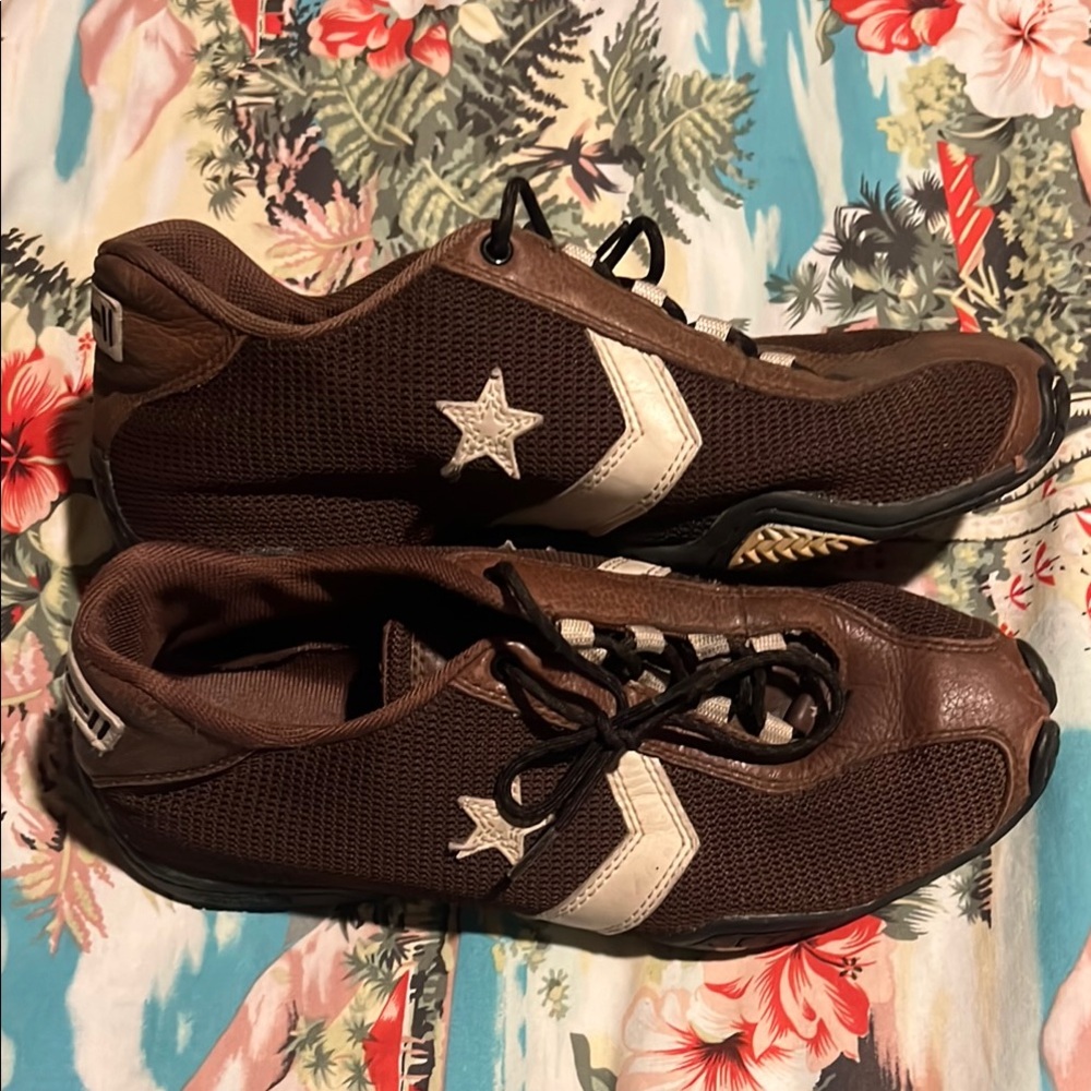 Brown and White Athletic Sneakers